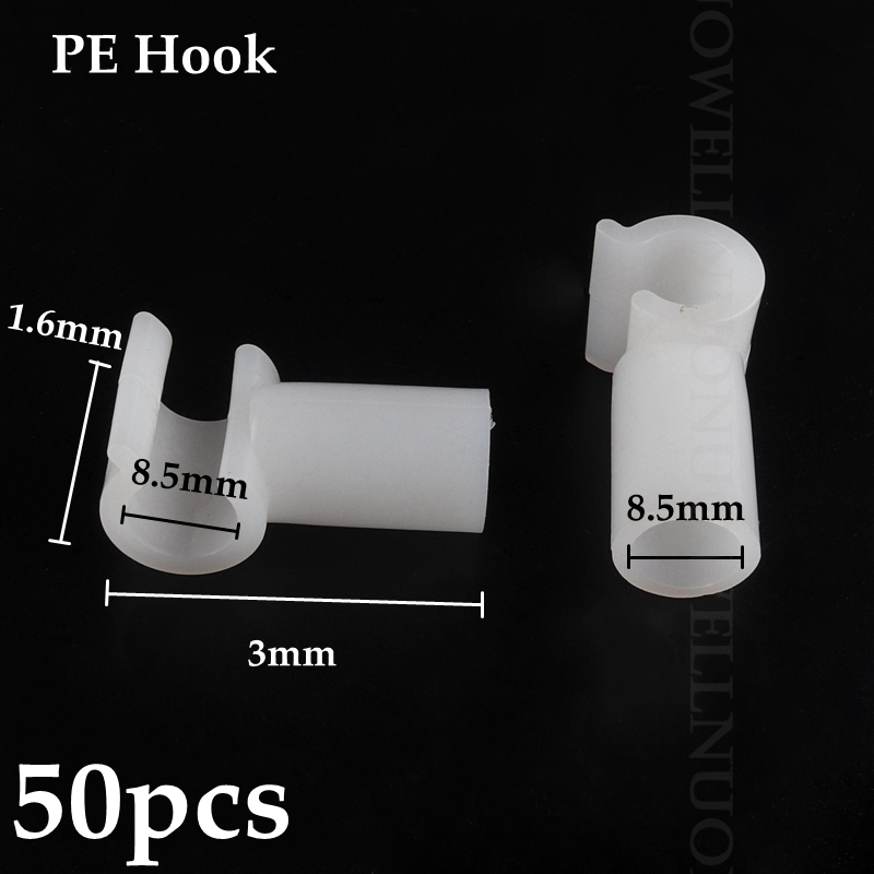 10/20/50/100pcs PE Connector Plastic PE Joint Wardrobe Shoe Rack Tent DIY Skeleton Tube Fittings Pipe Adapter: 8l5mm Hook 50pcs