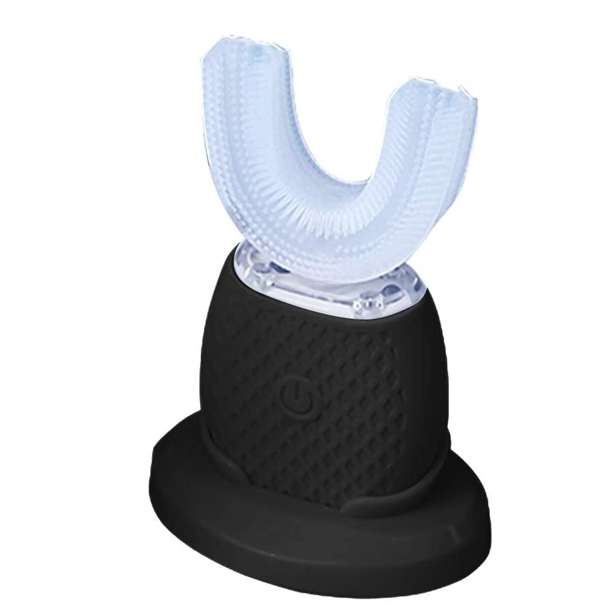 360 grad Intelligente Sonic Elektrische Automatische Zahnbürste Ultra sonic Zahn Pinsel U Form Kopf Mundstück Mit USB Ladegerät: Black