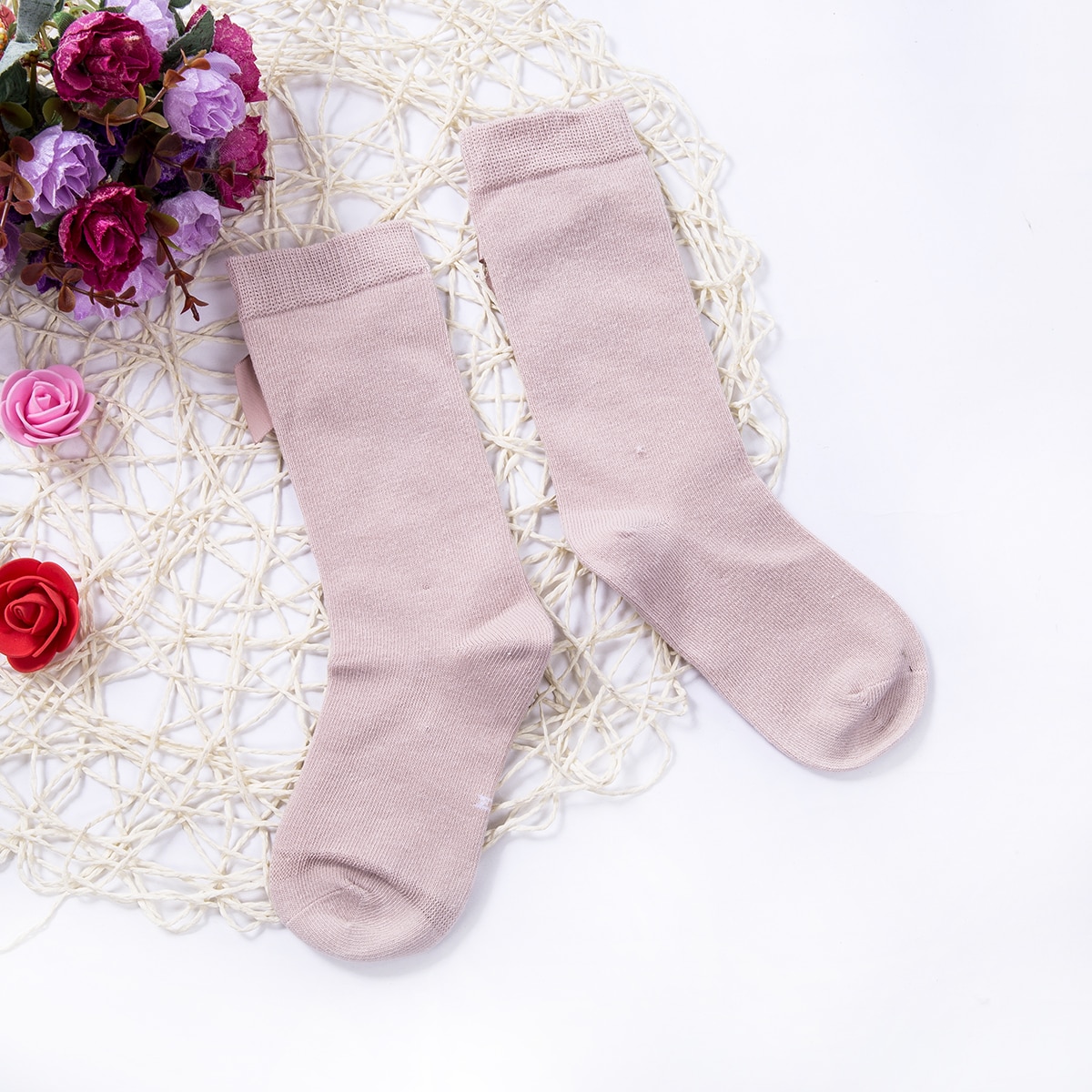 2019 Del Bambino Del Bambino Della Ragazza Calzini e Calzettoni Alti Al Ginocchio Principessa Calzini e Calzettoni per la Ragazza Dolce e Carino Lunghi Del Tubo Bambini di Colore Della Caramella Archi gamba Più Caldi 2-8T