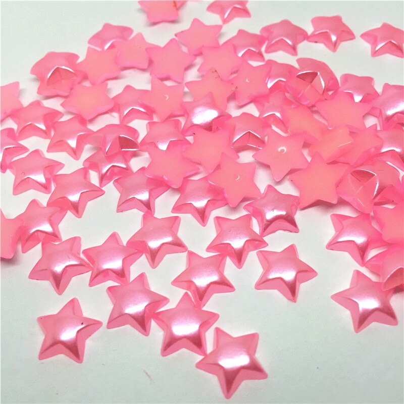 100 st 10mm pärla vit rosa silver silver röd harts stjärna flatback cabochons utsmyckningar för korttillverkning diy bröllop jul hantverk