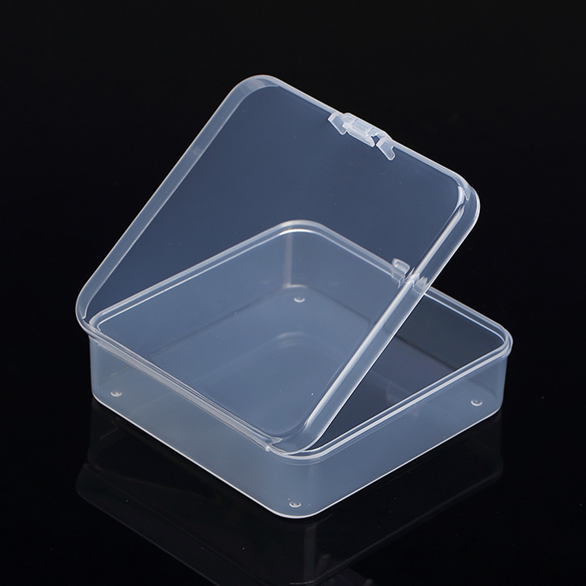 Mini Clear Vierkante Plastic Opslag Containers Doos Met Deksel, 8.4X8.4X2.8Cm, lege Scharnierende Dozen Voor Kralen, Sieraden, Gereedschap