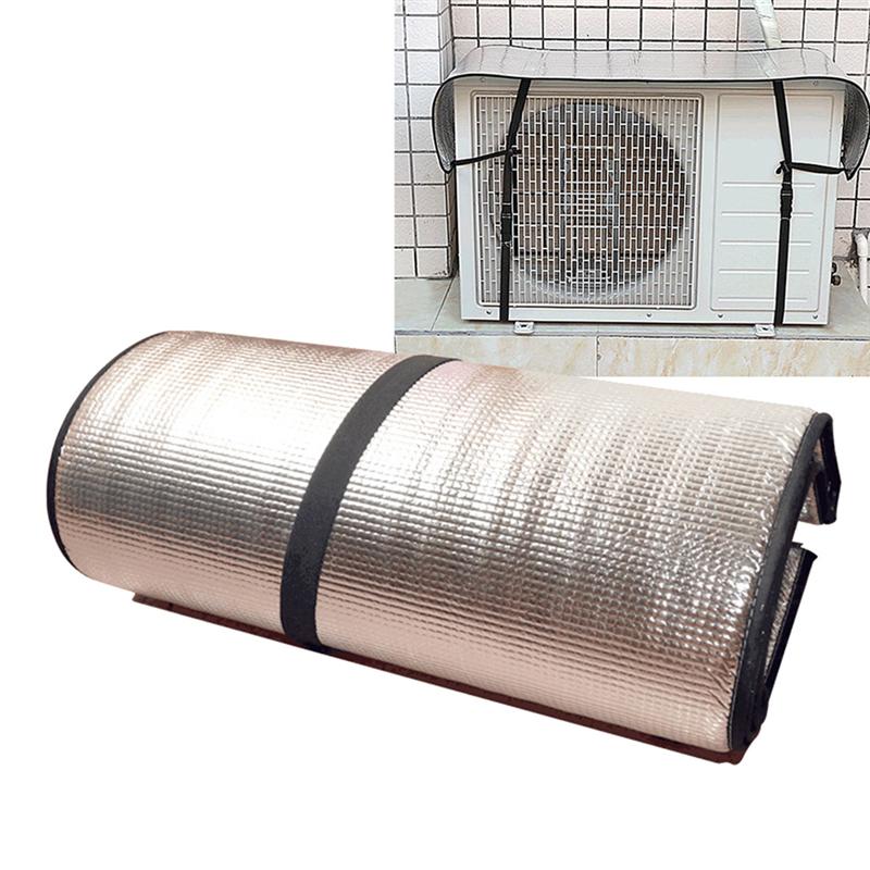 1pc Practical Outside Air Conditioner Cover Aluminium Film Protective Cover For Air Conditioning Sun Shade Outdoor Protection