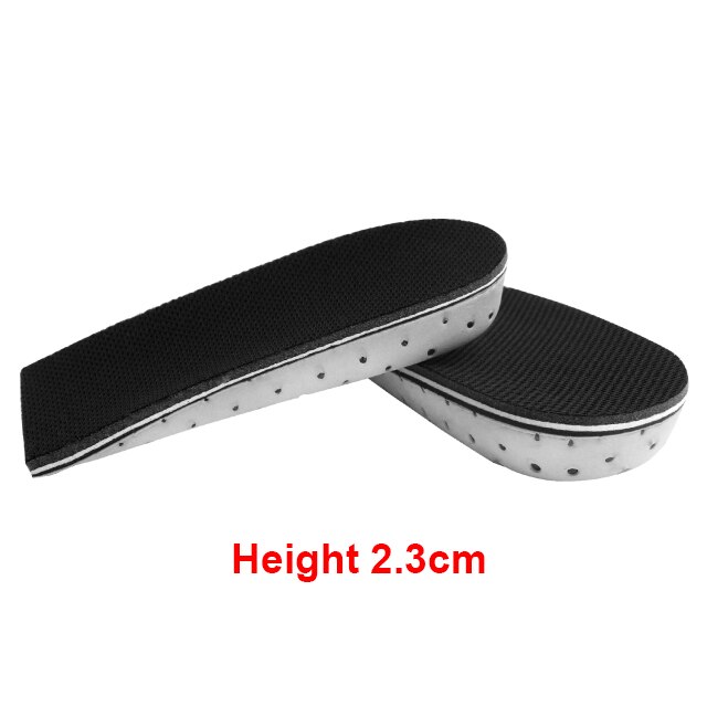 2 stk sko indlægssåler åndbare halve indlæg hæve hæl indsats sportssko puder pude unisex 2-4cm højde øge indlægssåler: Højde 2.3cm