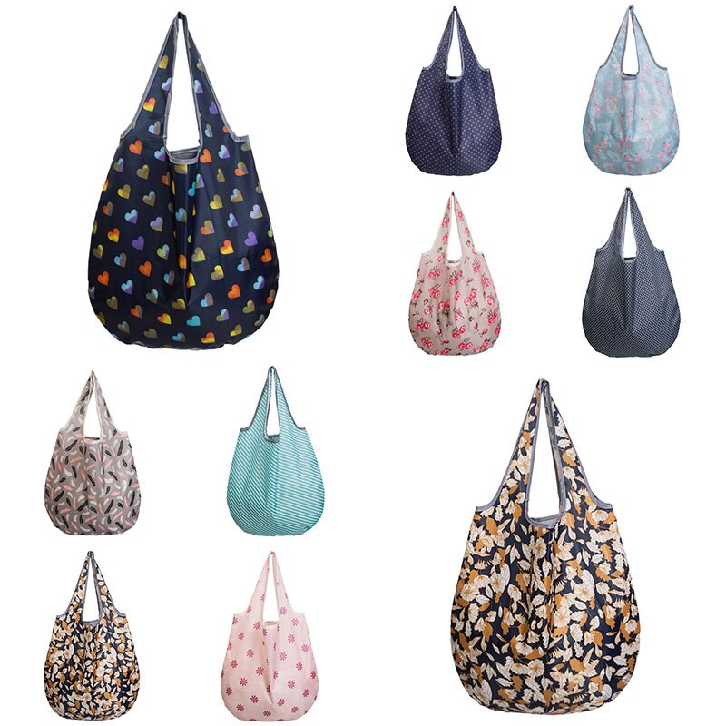 Opvouwbare tas nylon boodschappentas opvouwbare tas herbruikbare tas grote eco-tas boodschappentas milieuvriendelijke tas tote herbruikbare boodschappentas