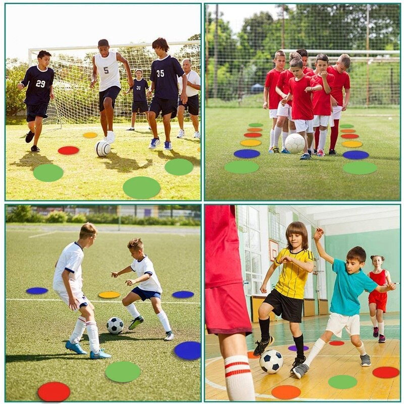 10 Pcs 9 Inch Non Slip Rubber Floor Dots Agility Markers Flat Cones for Soccer Football Sports Speed Agility Training