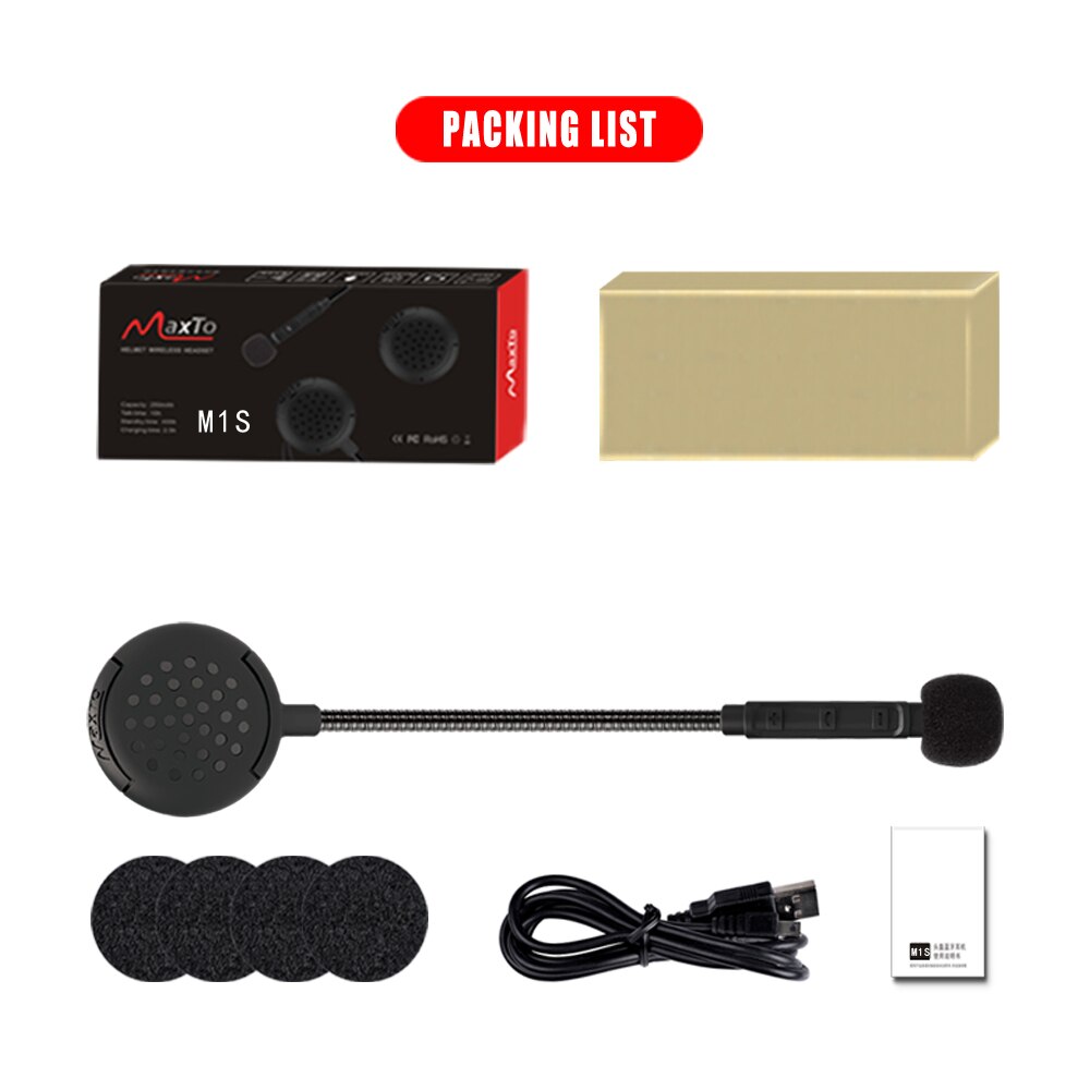 Maxto  m1s motorcykel hjälm headset motorcykel bluetooth intercom headset stöd fm radio musik trådlös hjälm kommunikation