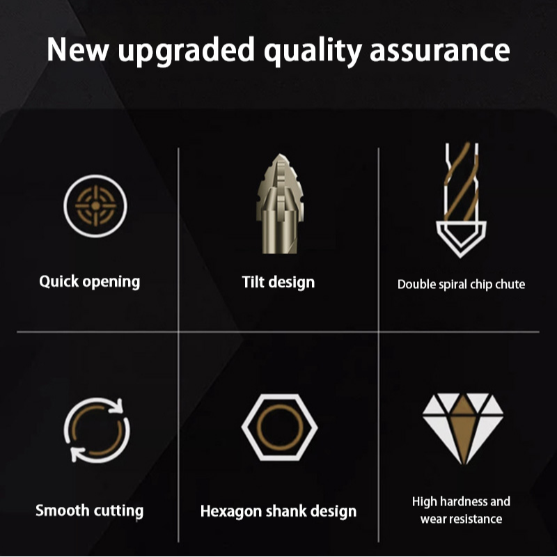 Four-edge Sawtooth Drill Bit Upgraded For Tile Drilling Concrete Special Electric 6mm Ultra-high Hardness Drill Bit Set