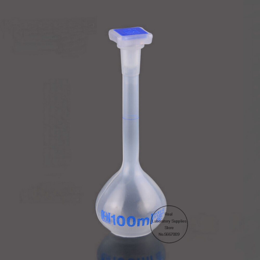 25ml to 1000ml Lab Long Neck Clear White Plastic Volumetric Liquid Measuring Flask shake bottle High temperature resistant