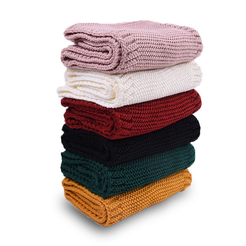 Bufanda de algodón de 120cm para bebé, pañuelo de punto para niño y niña, bufanda cálida para invierno, suave