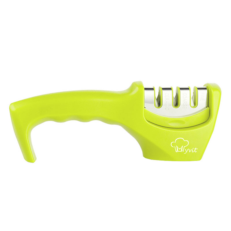 Knife Sharpener Diamond Stainless Steel Knife sharpening Tool Carbide Ceramic Knife Kitchen Tools Sharpening Stone: green