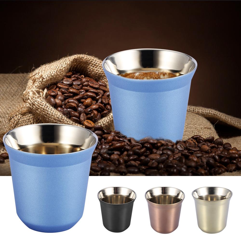 85Ml Portable Rvs Beker Dubbele Laag Herbruikbare Water Koffie Cup Whisky Melk Mokken Outdoor Reizen Camping cup