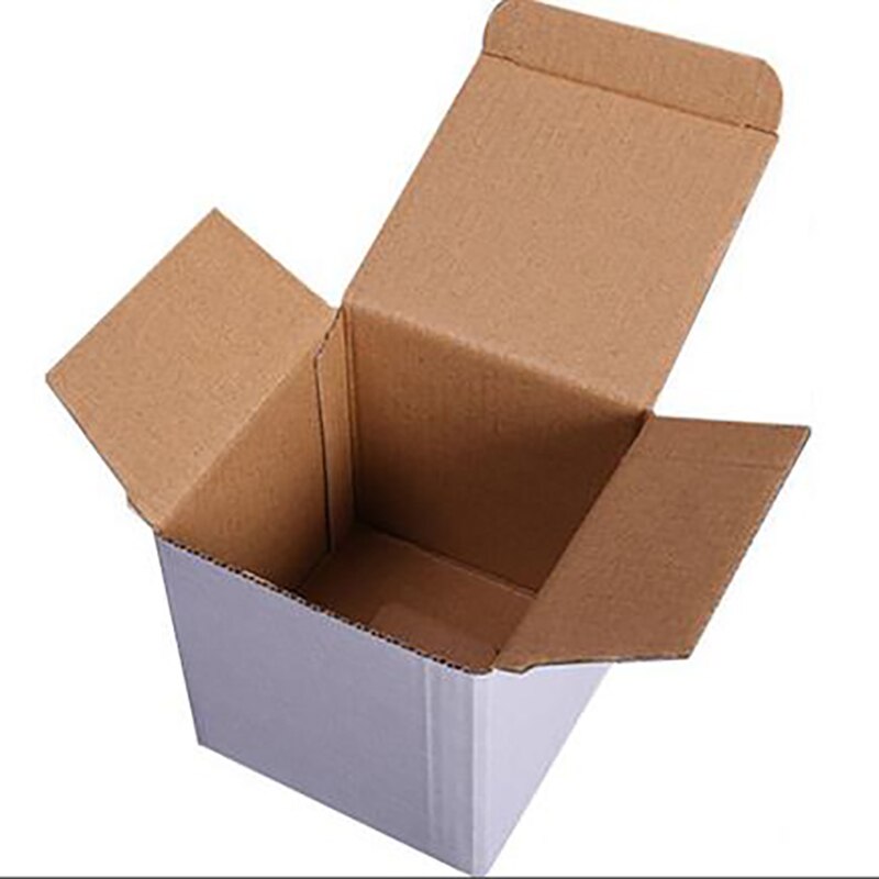 10pcs 3-layer Carton Cosmetic Packaging Box White Paper Square Simple Folding Corrugated Packing Box