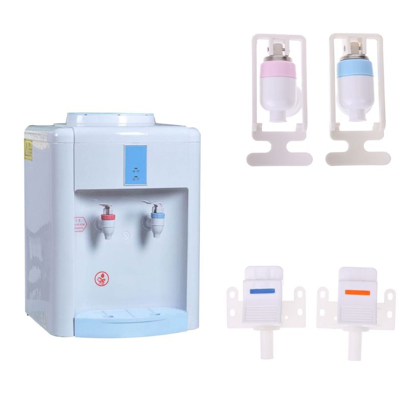 Water Dispenser Replacement Push Type White Plastic Tap Faucet 2 Pcs