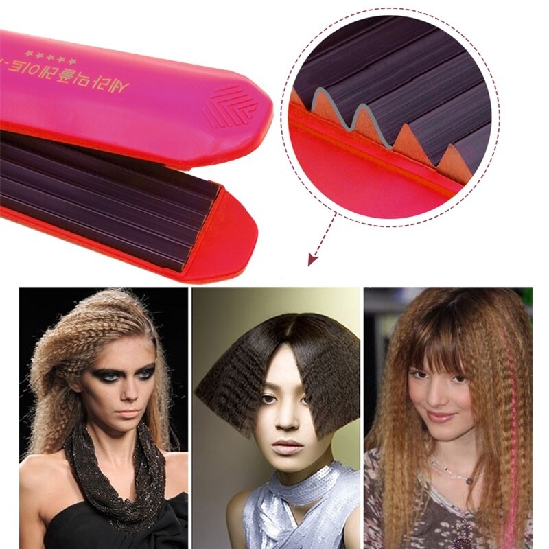 Corrugated Crimping Iron Hair Straightener Iron Hair Crimper Fluffy Wave Iron Women Curly Hair Styling Tools