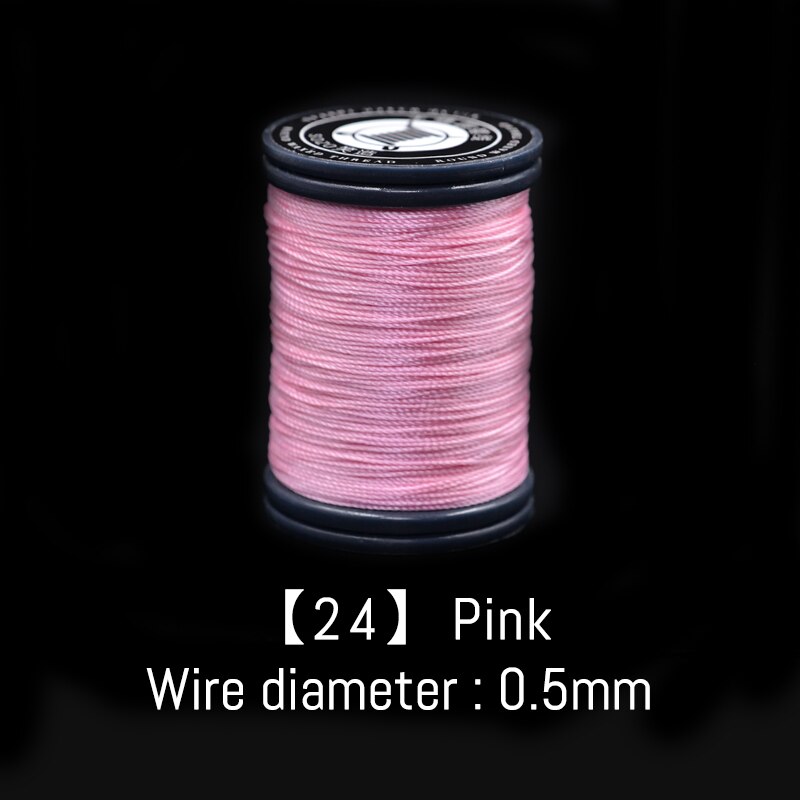 Sozo 0.5mm håndverkssylinje lær håndverksverktøy håndsydd rund vokstråd trådstreng 120m: 24 rosa