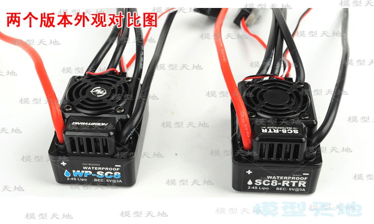 Hobbywing EZRUN WP SC8 120A 120A-RTR Wasserdichte Bürstenlosen ESC Geschwindigkeit Regler 2-4S Lipo passen 3660 3674 Motor- für 1/10 1/8 RC Auto