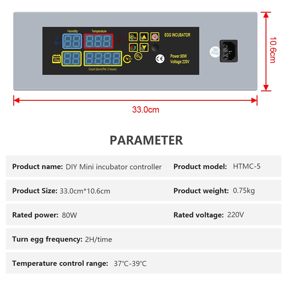 Controlador de incubadora de huevos de HTMC-5, sistema de calefacción, Motor de ventilador, accesorio de HTMC-7, DIY