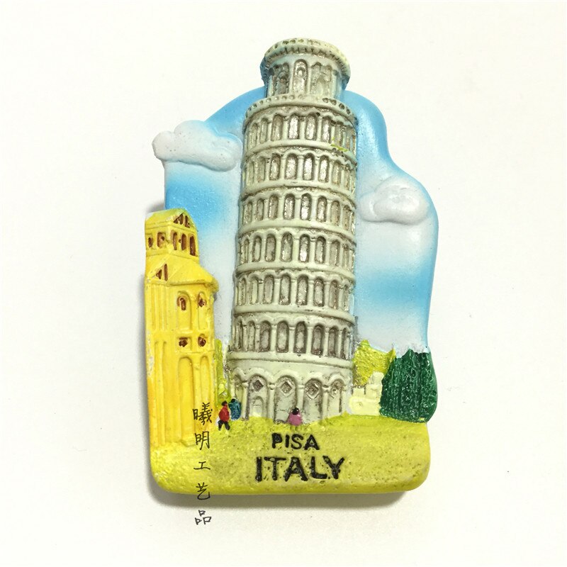 Imán de resina para nevera, decoración del hogar, Colección conmemorativa de Turismo de Roma, Venecia e Italia: Leaning Tower ofPisa