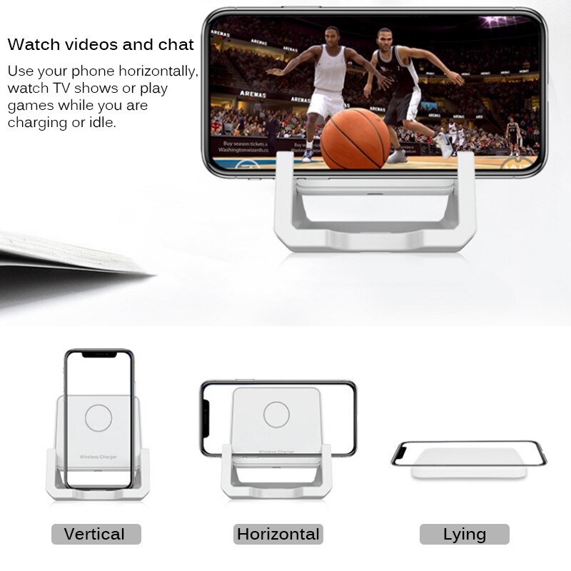 Qi Wireless Charger Fast Desktop Wirless Charging Pad Stand Dock For Samsung Galaxy S10 S1 Huawei 10W Wireless Charging Stand