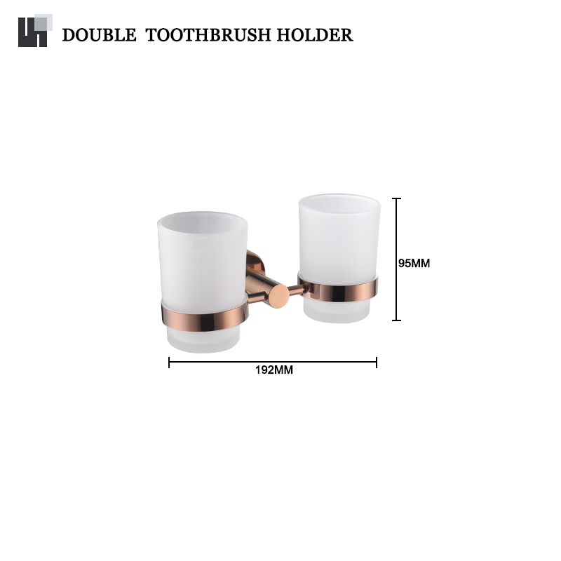 Rose Gold Wall Mounted Bathrobe Hook Paper Towel Holder Towel Ring Towel Rack Cup Holder Toilet Brush Bathroom Accessories: Clear