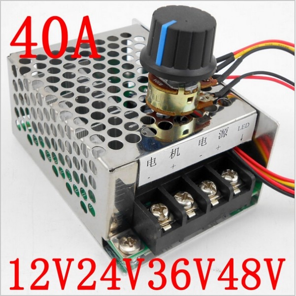 DC 10v ~ 50V 40A PWM Speed Motor Controller For Brush Motor Control 0% - 100% motor adjust speed regulator