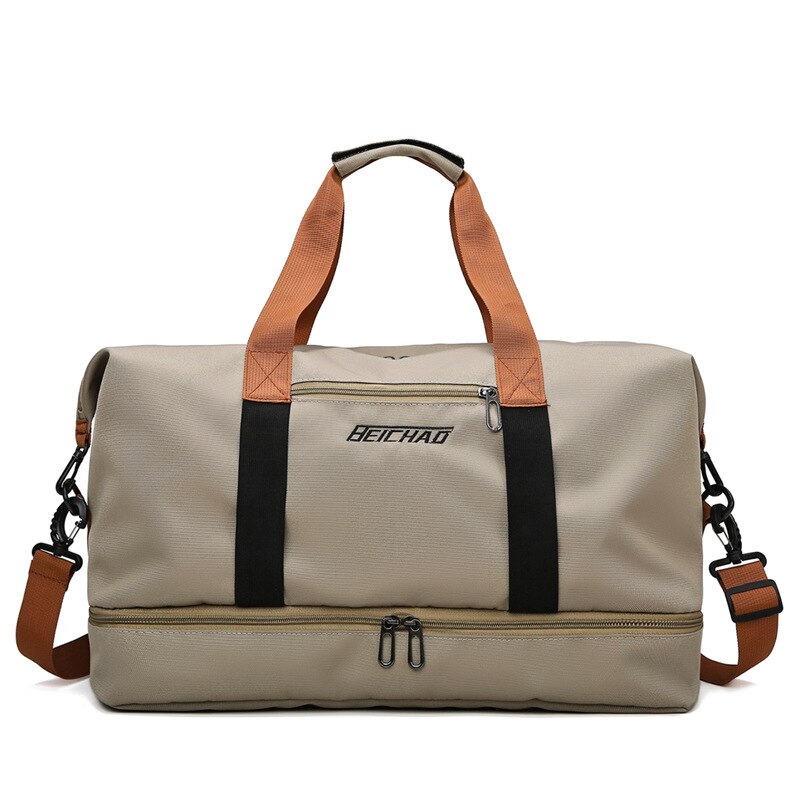 Vrouwen Sport Sporttas Mannen Grote Fitness Handtas Waterdichte Training Reistas Licht Gewicht Schoudertas Sac De Sport 3 kleuren: khaki
