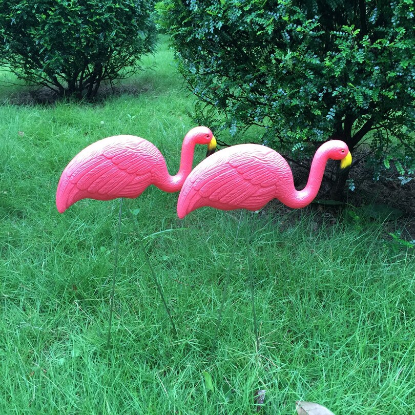 Red Plastic Flamingos Lawn Ornaments Simulation Flamingo Chick Yard Statue for Garden Decoration