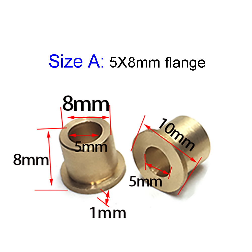 10 Uds. De cojinete de manguito de eje de casquillo de brida de eje de buje de latón para eje de 2mm, 3mm, 4mm y 5mm para barco RC, piezas de repuesto marinas DIY: Blanco