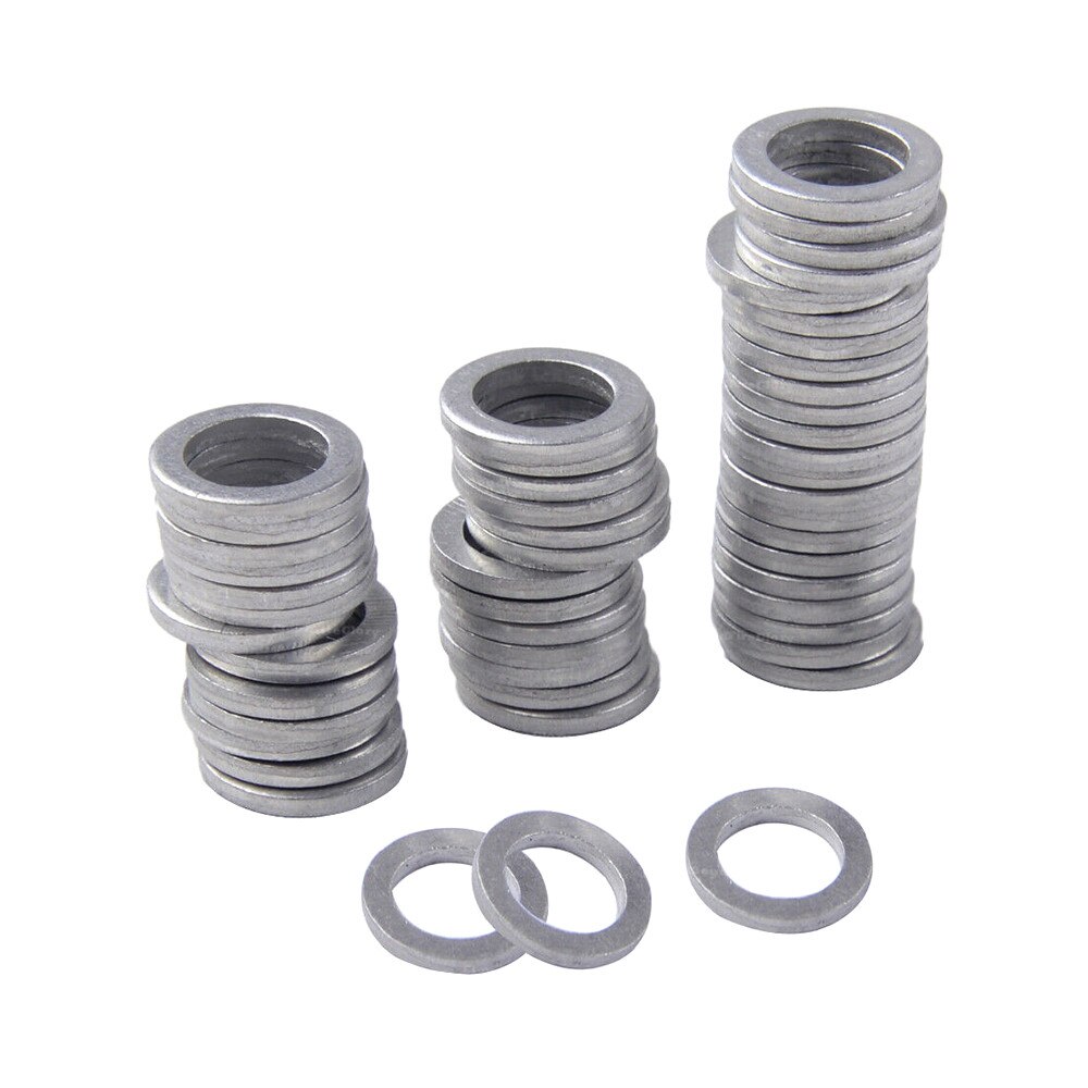 CloudFireGlory 50Pcs Car Engine Oil Drain Plug Metal Crush Washer Seal O-Ring Gasket 12mm ID. 20mm OD.