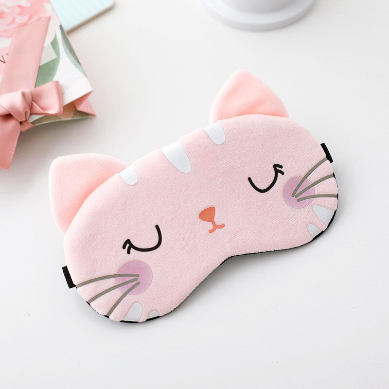 Slaap Oogmasker Slaapmasker Katoen Kat Ooglap Slaapmasker Leuke Eye Cover Travel Rest Eye Band Slapen Aid Kids Eye blinddoeken: Roze
