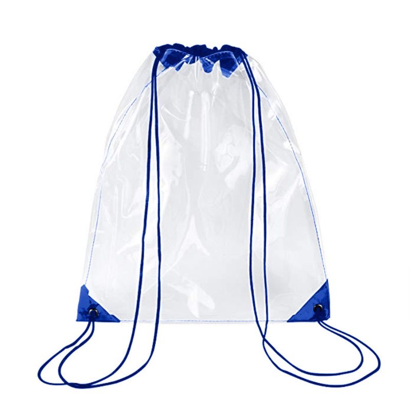 Transparent Drawstring Backpack School Tote Gym Bag Sport Pack: 3TT900886-BL