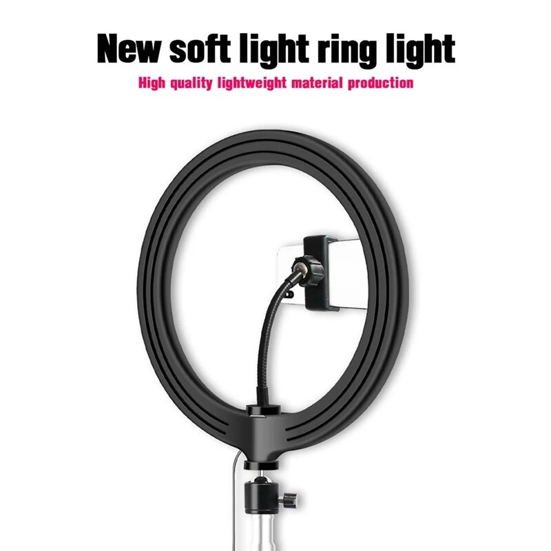 26cm/10 Inch LED Ring Light 3 Colors 10 Levels Dimmable 3200-5600K Color Temperature with Tripods Phone and Tablet Holders for L