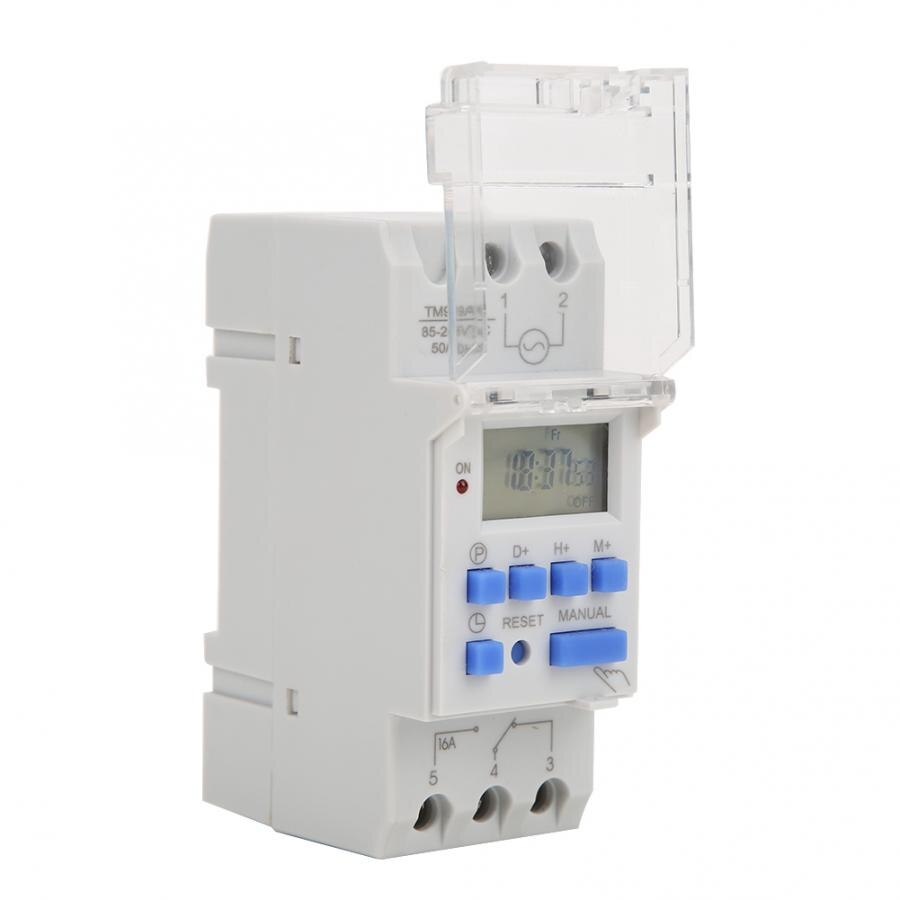 Temporizador 85-265V AC 16AWeekly 12/24hrs Timer Switch LCD On Off Control Programmable Time Relay Temporizador Electrico