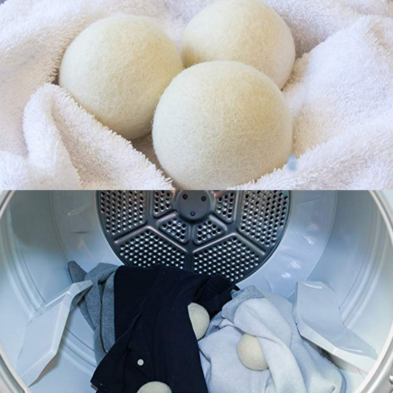 6Pcs/lot Reusable Wool Dryer Balls Natural Softener Drying Balls Washing Machine White Dry Kit ball