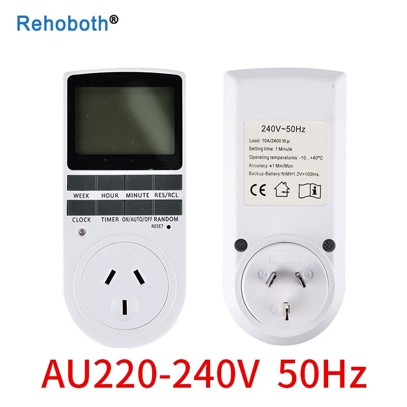 24 Hour Cyclic Electronic Digital Timer Switch EU UK AU US BR FR Plug Kitchen Timer Outlet Programmable Timing Socket: AU 230V