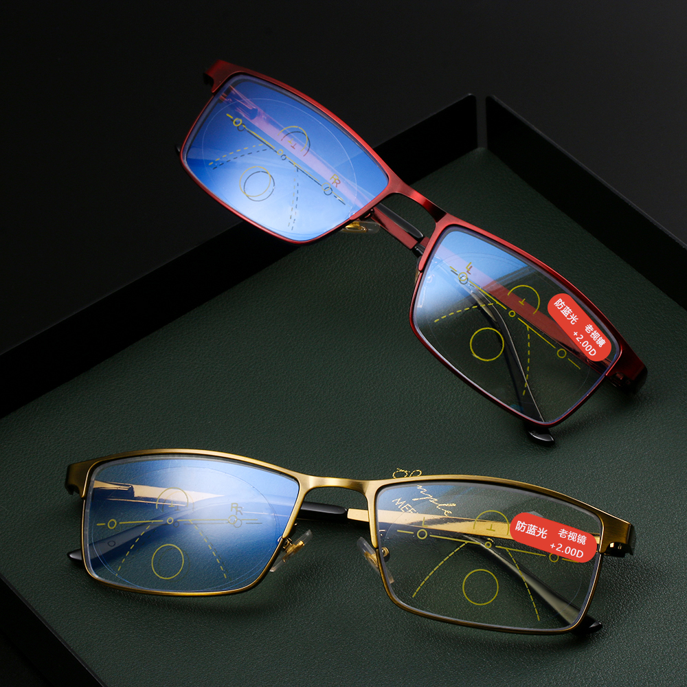 1 pc Unisex Progressive Multifocal Reading Glasses Anti Blue Light Radiation Presbyopia Eyeglasses Adjustable Vision Eyewear