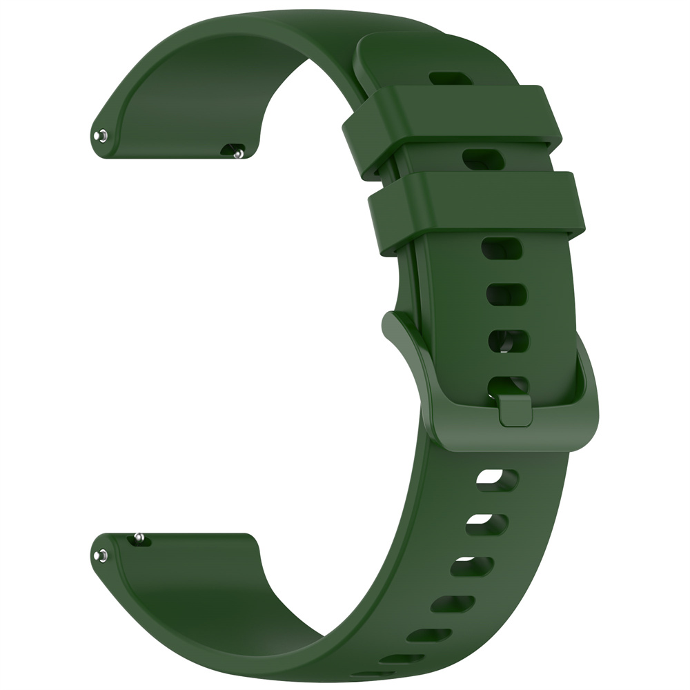 20mm rem til garmin approach  s50 /  vivoactive 5 blød silikone og holdbar ensfarvet urrem til forerunner 165/165 music: 橄榄绿