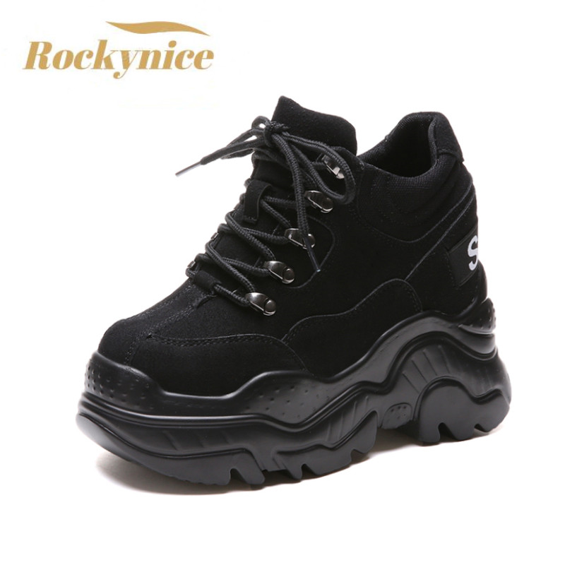 Vrouwen Hoge Platform Schoenen Ademende Vrouwen Hoogte Toenemende Schoenen 12 CM Dikke Zool Trainers Sneakers Vrouw Deportivas Mujer