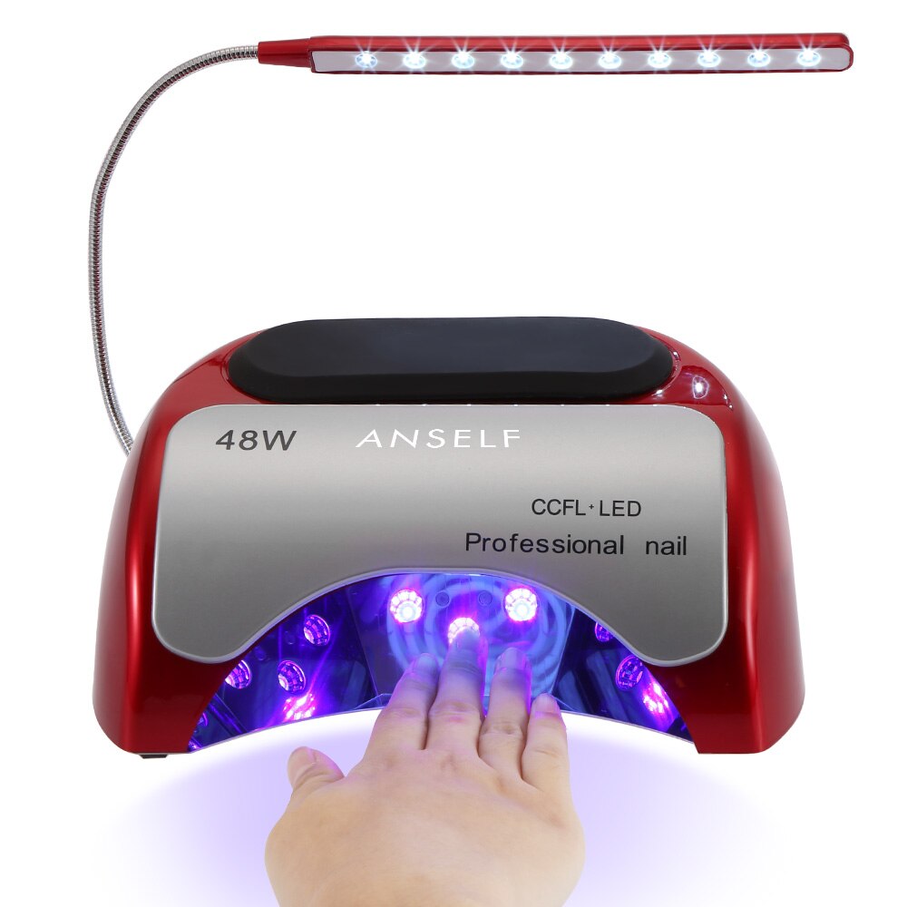 Anself 48W LED CCFL lámpara de uñas Gel secador de uñas máquina de curado uña Gel curado 110-240V herramienta de Arte de uñas EU US Plug