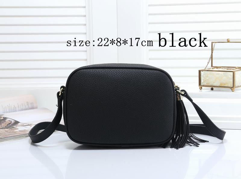 # PU leather shoulder bag 22 cm disco bag ladies handbags best-selling brand Messenger bag: Black