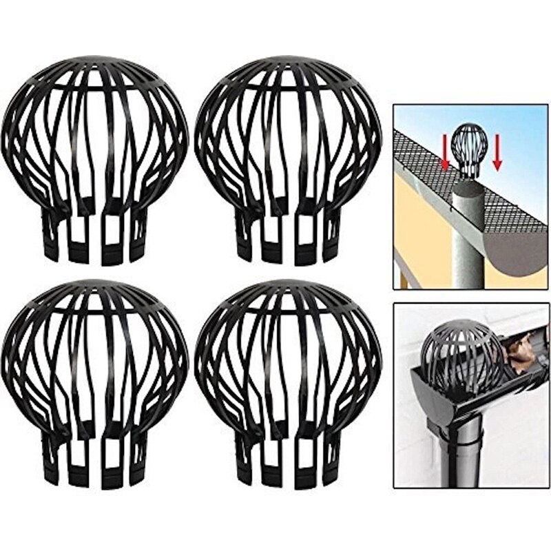Filtre de protection de gouttière, 4 pièces, Siphon de descente, filtre pour empêcher les débris de feuilles, les Branches, la mousse de toit de boucher les tuyaux