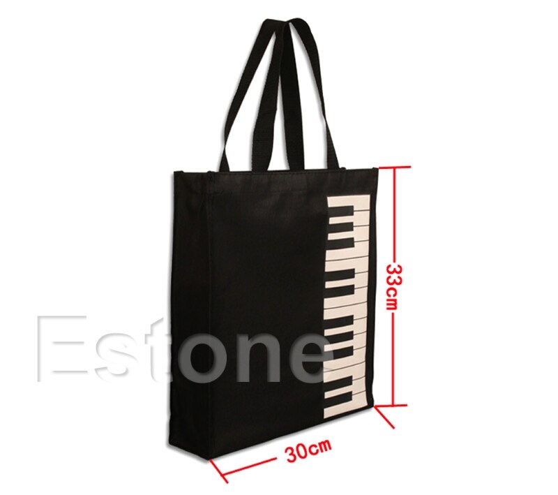 chaude noir Piano clés musique sac à main fourre-tout sac à provisions sac à main