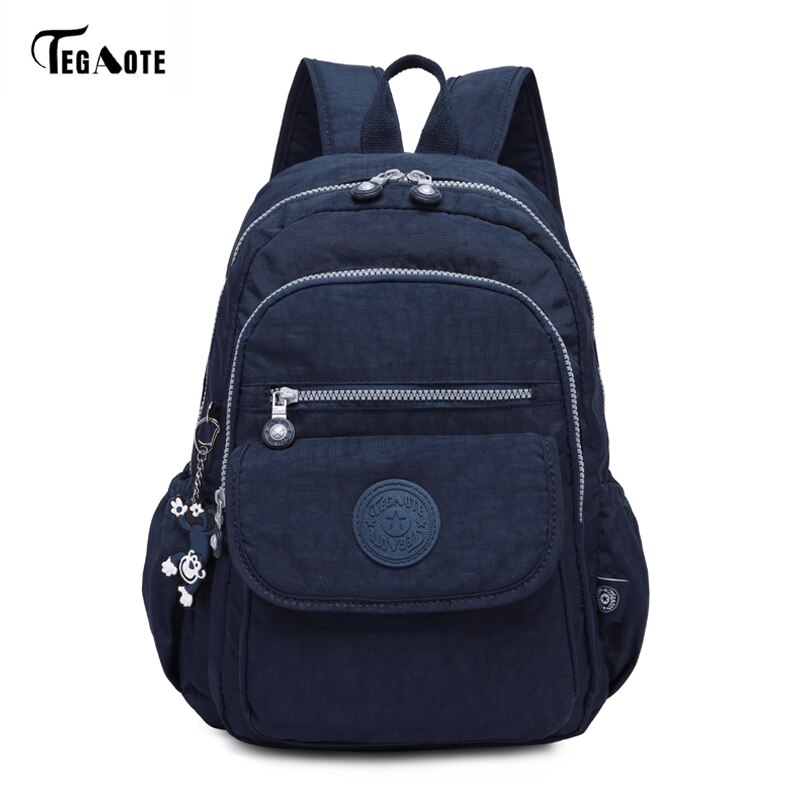 TEGAOTE Small Backpack for Teenage Girl School Backpacks Women Luxury Bolsa Casual Nylon Waterproof Bagpack Mochila: 4