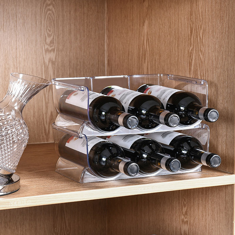 Kühlschrank Organizer Tablett für Wein und Gläser Kunststoff Weindose verwöhnen mit stapelbaren Glas Lagerbier regalen Tasse Lagerbier Regal