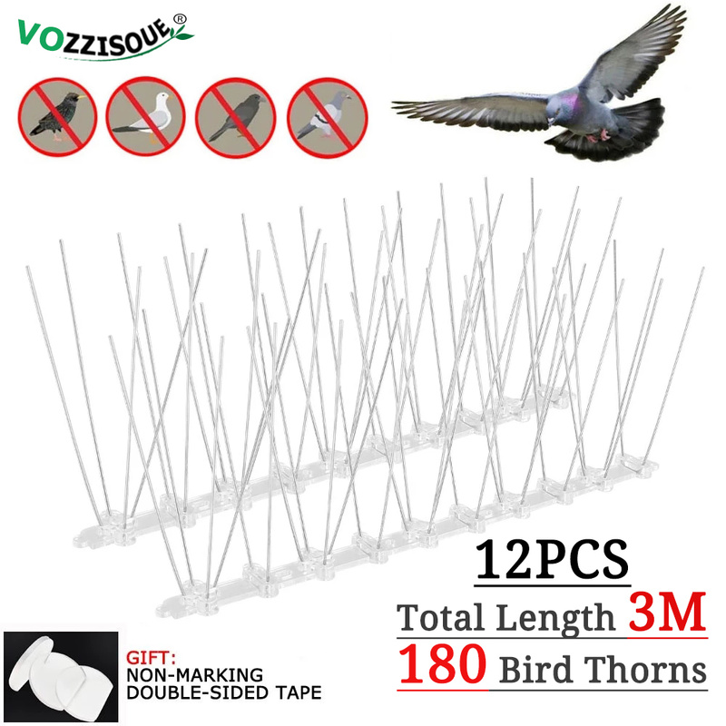 2-12 Stuks Balkon Anti-Vogel Duif Spikes En Vogel Repeller Afschrikmiddel Anti Vogel Repellent Rvs anti Vogel Doorn Nail Kit