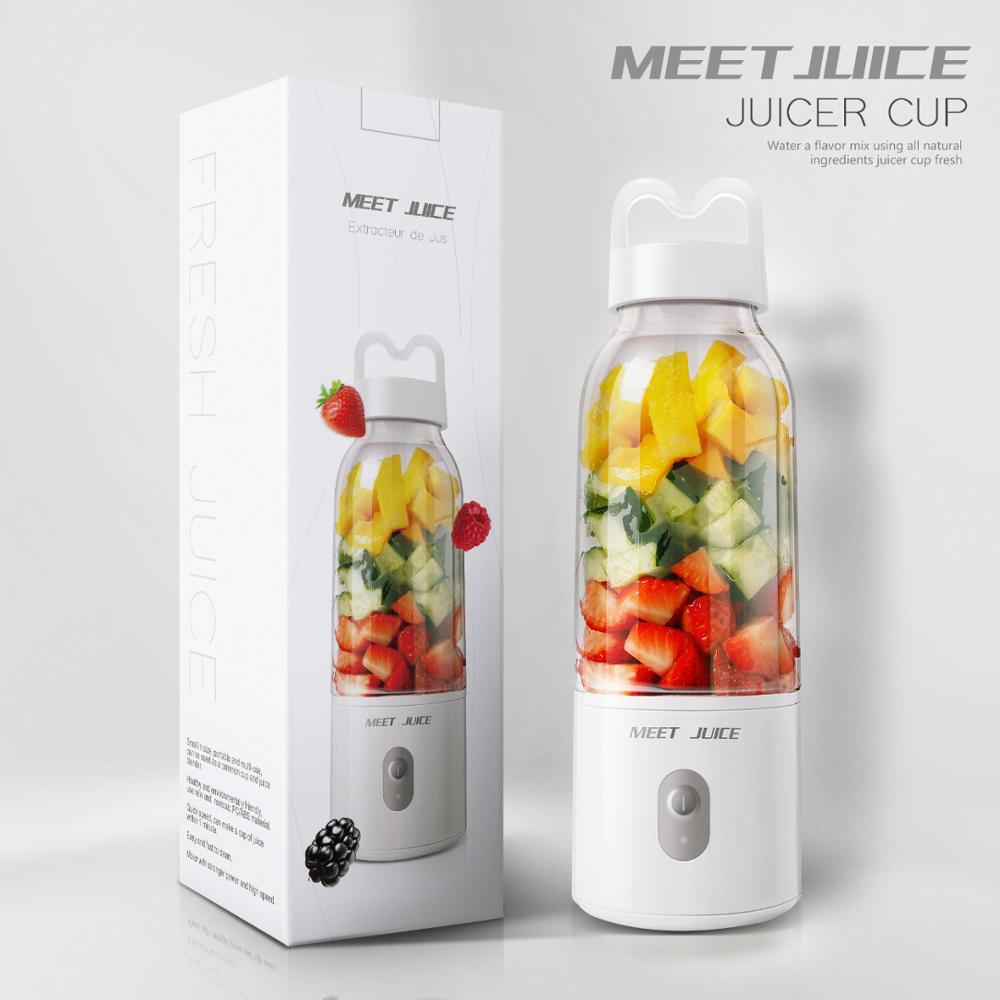 500 Ml Elektrische Draagbare Fruit Groente Juicer Oplaadbare Smoothie Maker Blender Usb Wireless Home Mini Sap Cup