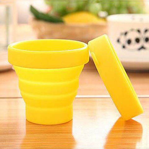 Pieghevole Tazze 170ML Food Grade Silicone di Viaggio Tazza di Acqua A Scomparsa Portatile All'aperto Tazze di Caffè Tazza di Acqua All'aperto: Blu