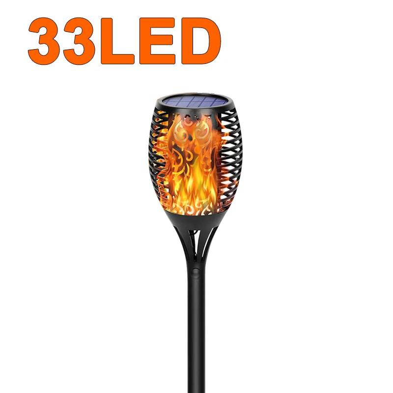 Solarleuchten, Solar--Fackelleuchten mit flackernder Flamme, wasserdichte Solar--Landschaftsgartenleuchten für Höhle Außenbereich, für Wege, Terrasse, Hof: RGB