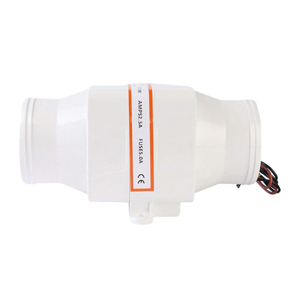 Boat 12v 270 CFM Quiet Electric in Line Bilge Blower High Air Flow - 4 inch 102mm Diameter - White
