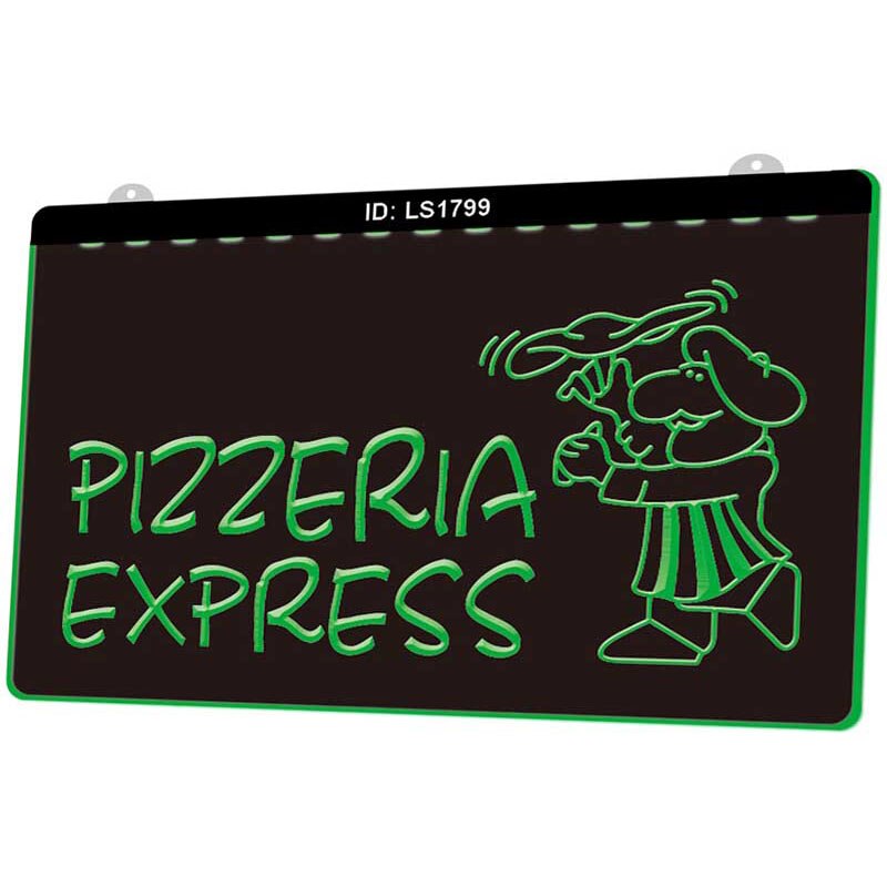 Ls1799 pizzeria express cafe shop viehe 3d kaiverrus led-valokyltti monivärinen ilmainen vähittäismyynti
